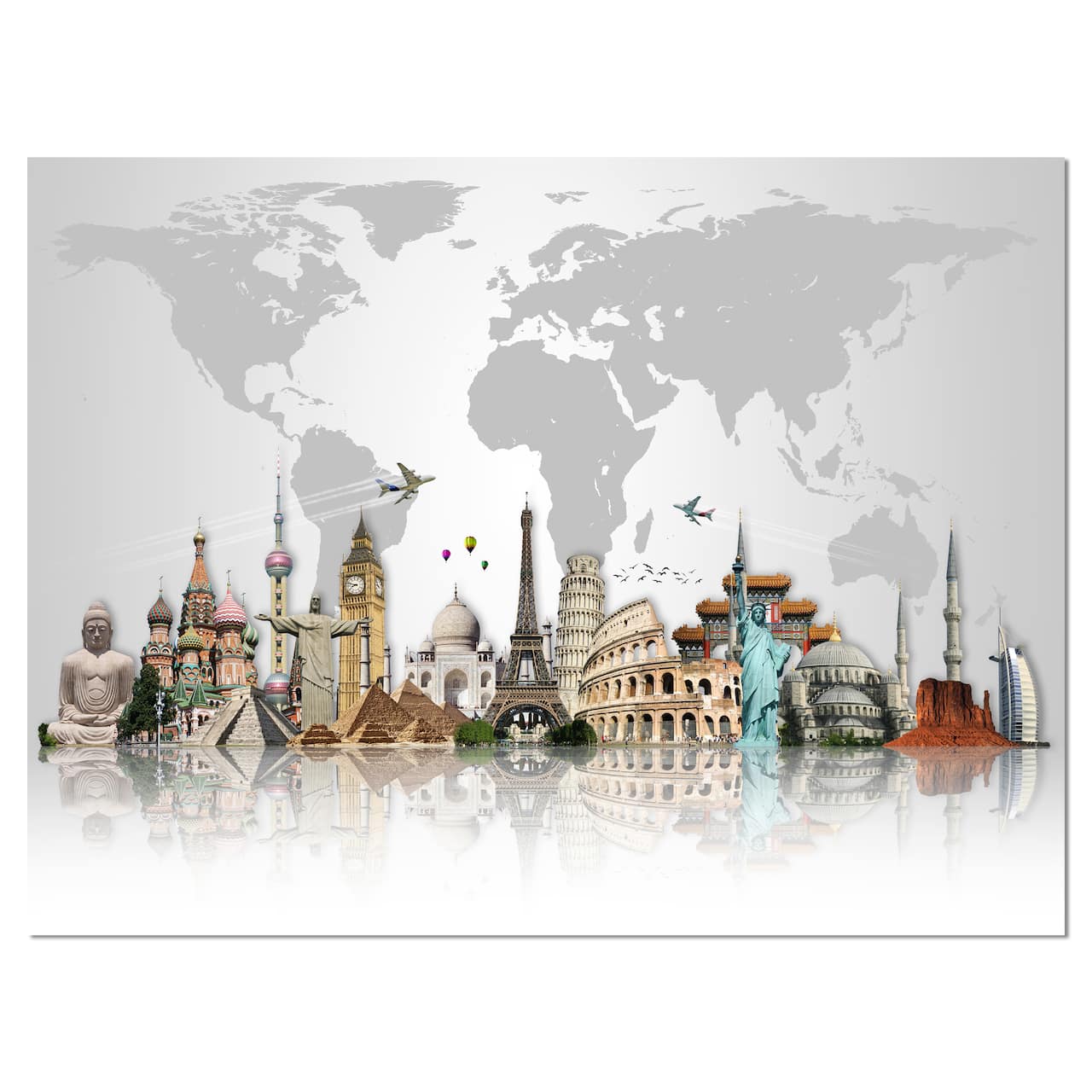 Designart - Famous Monuments Across World - Large Canvas Art Print